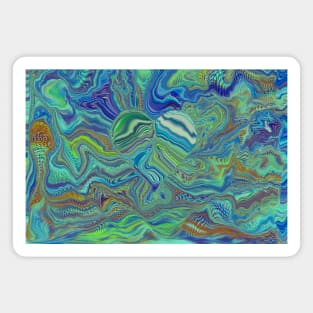 Tie Dye Ripples - Psychedelic Art, heart tie dye, deep sea Magnet